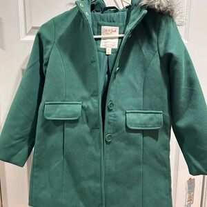 Cat & Jack Forest Green Kids Pea Coat
